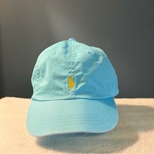 Ralph Lauren Turquoise Baseball Cap with Yellow Horse Logo